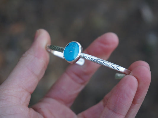 Stamped Cuff Bracelet (Sleeping Beauty)
