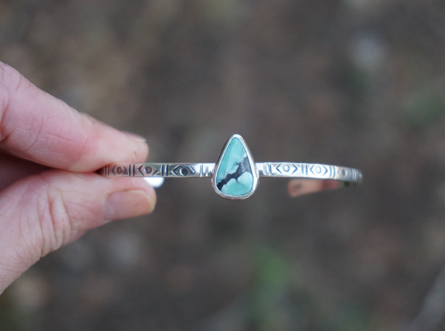 Stamped Cuff Bracelet (Carico Lake)
