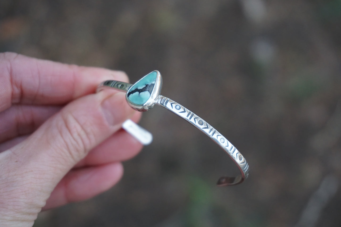 Stamped Cuff Bracelet (Carico Lake)