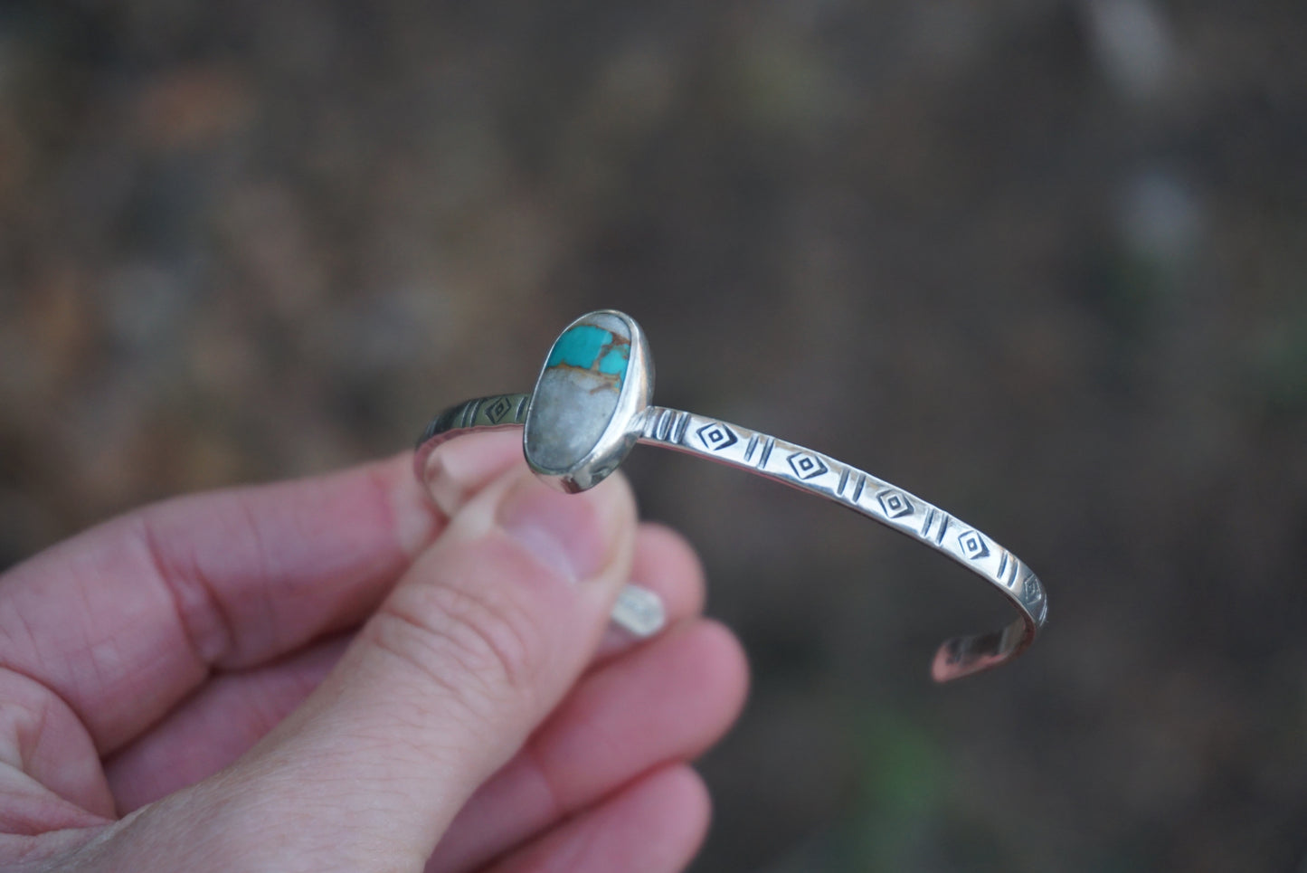 Stamped Cuff Bracelet (Royston Ribbon)