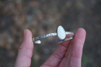 Stamped Cuff Bracelet (White Buffalo)