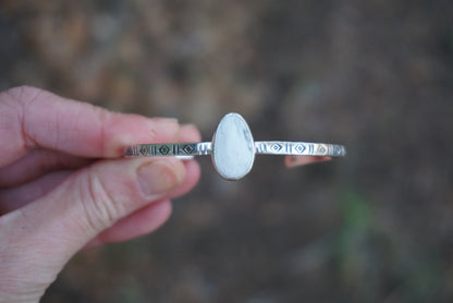 Stamped Cuff Bracelet (White Buffalo)