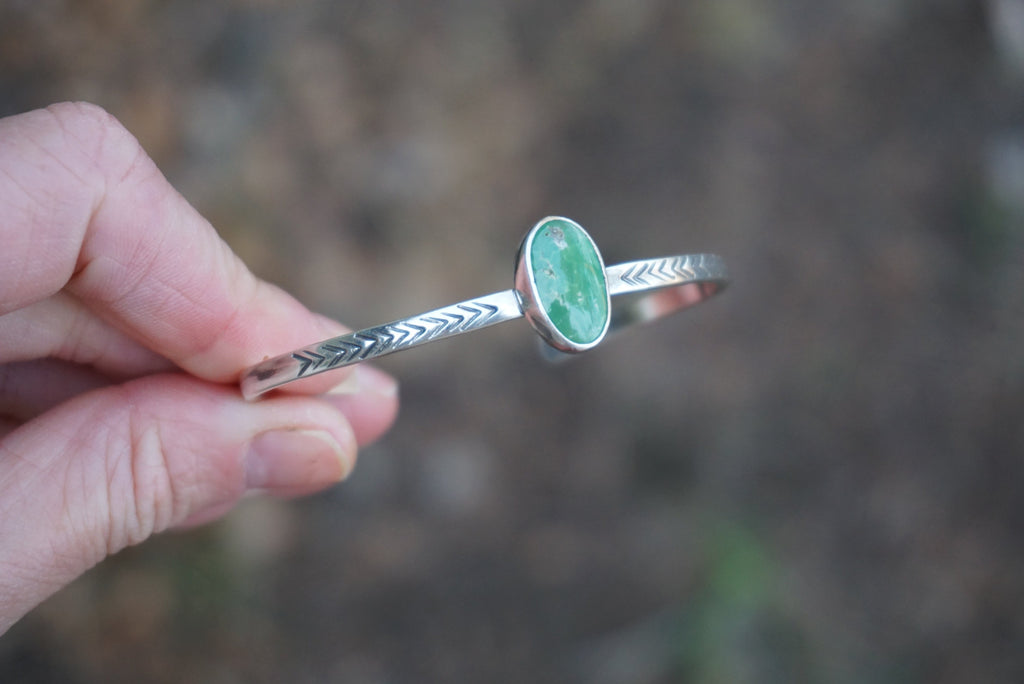 Stamped Cuff Bracelet (Emerald Valley)