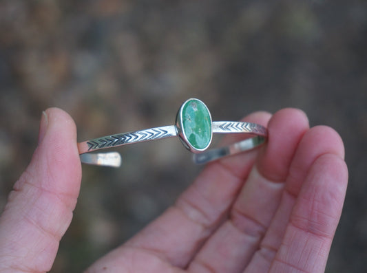 Stamped Cuff Bracelet (Emerald Valley)
