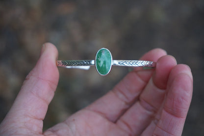Stamped Cuff Bracelet (Emerald Valley)