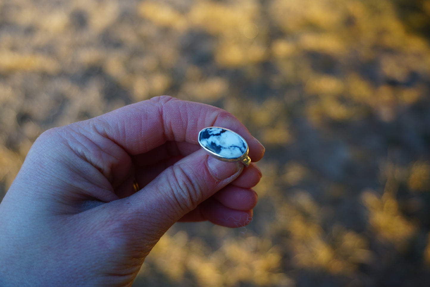 Turquoise Ring (White Buffalo - 5)