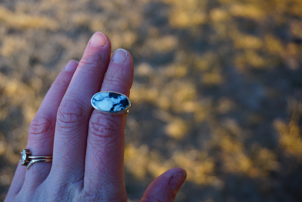 Turquoise Ring (White Buffalo - 5)