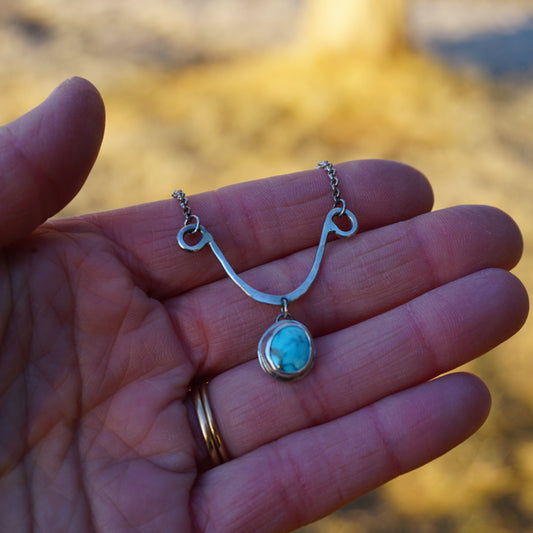 Hammered Drop Necklace (Kingman)