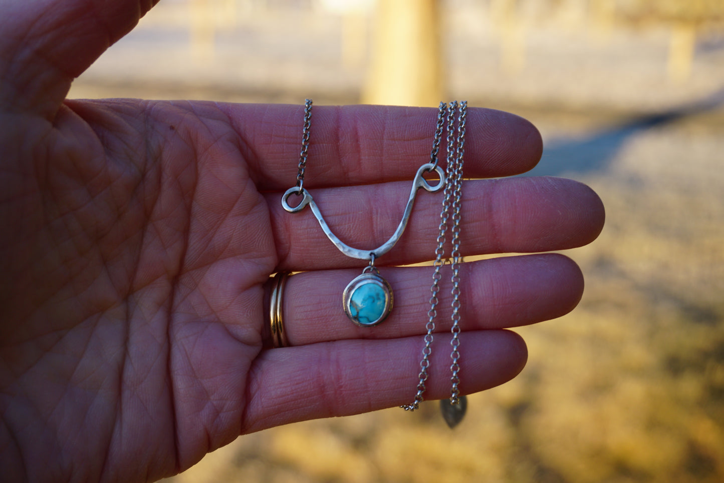 Hammered Drop Necklace (Kingman)