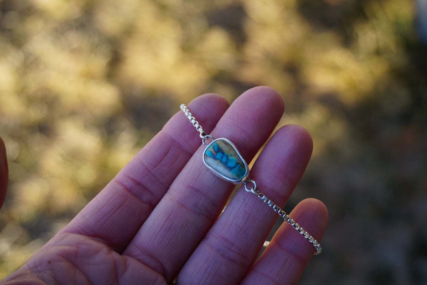 Box Chain Adjustable Bracelet (Royston Ribbon)