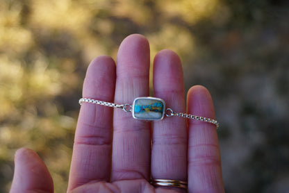 Box Chain Adjustable Bracelet (Royston Ribbon)