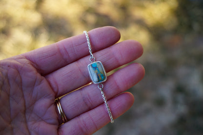 Box Chain Adjustable Bracelet (Royston Ribbon)