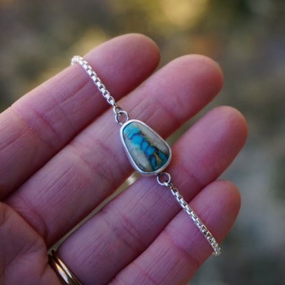 Box Chain Adjustable Bracelet (Royston Ribbon)