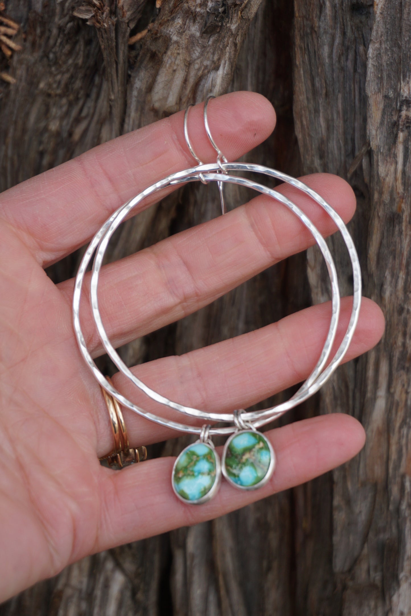 Hammered Organic Hoops (Sonoran Gold)