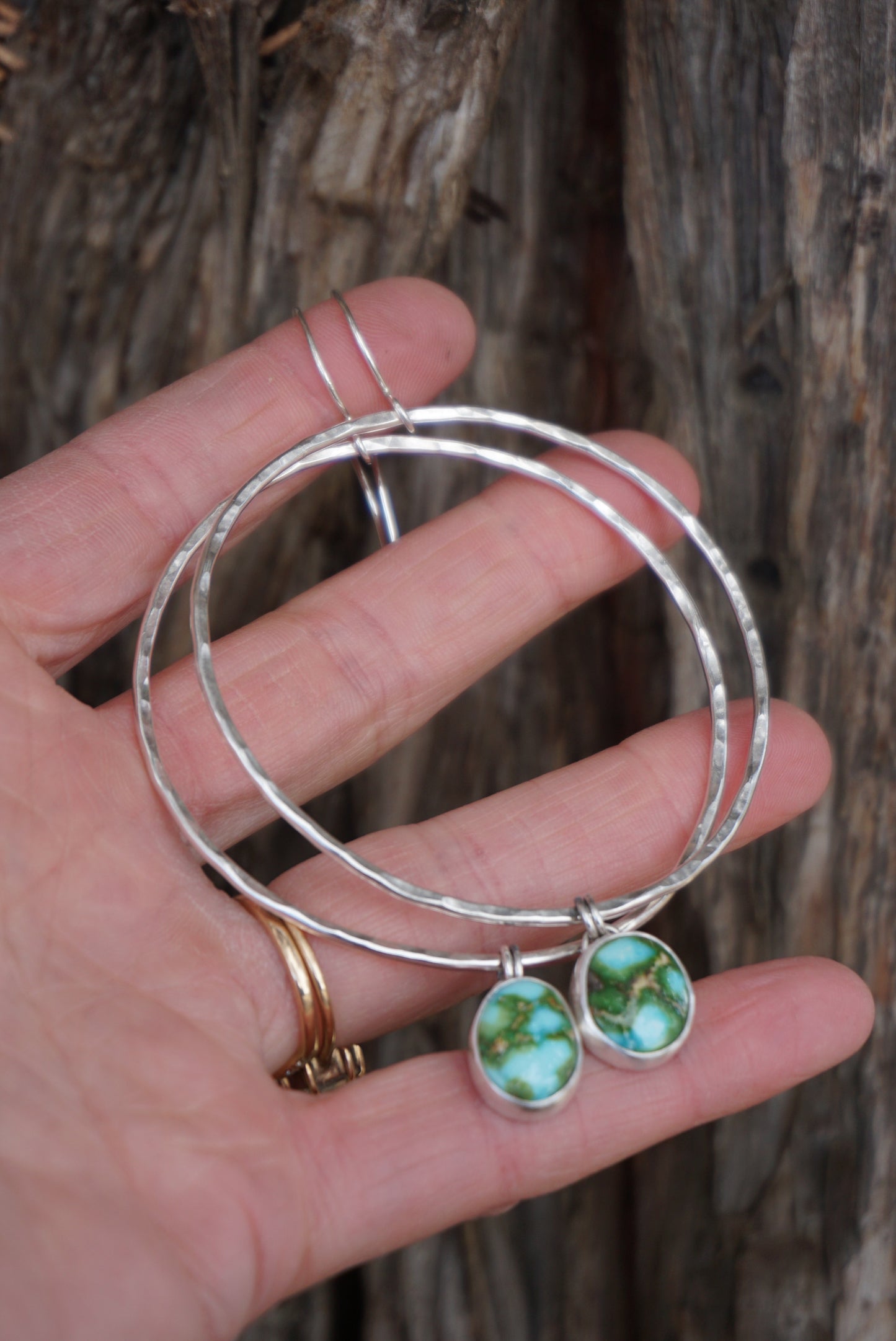 Hammered Organic Hoops (Sonoran Gold)
