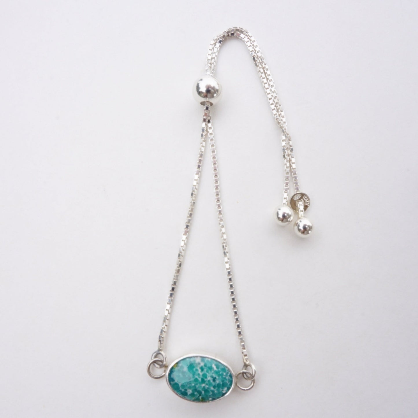 Box Chain Adjustable Bracelet (White Water)