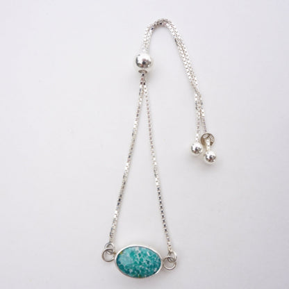 Box Chain Adjustable Bracelet (White Water)