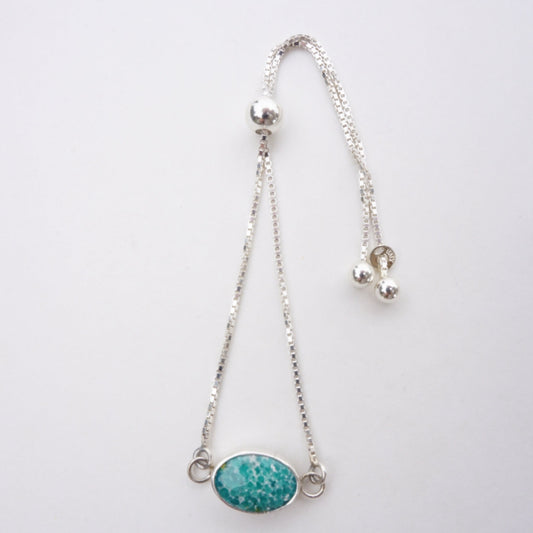 Box Chain Adjustable Bracelet (White Water)