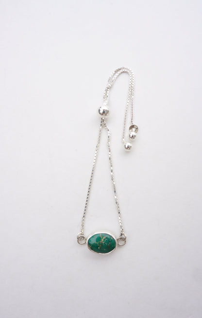 Box Chain Adjustable Bracelet (Emerald Valley)