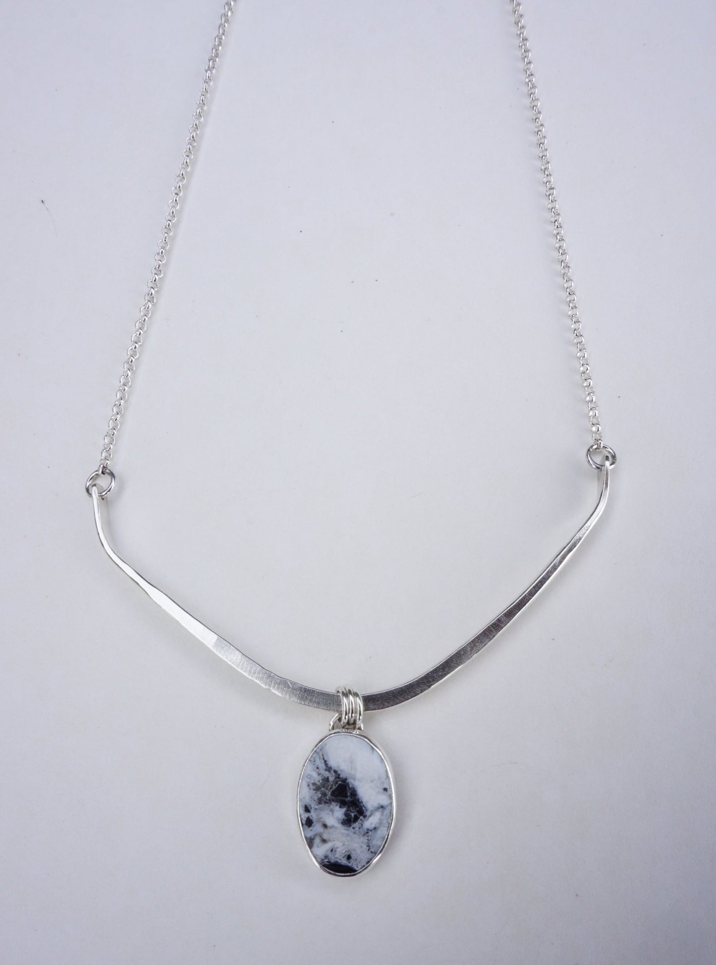 Turquoise Bar Necklace (White Buffalo)