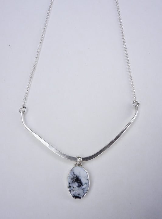 Turquoise Bar Necklace (White Buffalo)
