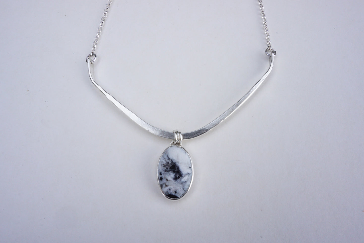 Turquoise Bar Necklace (White Buffalo)
