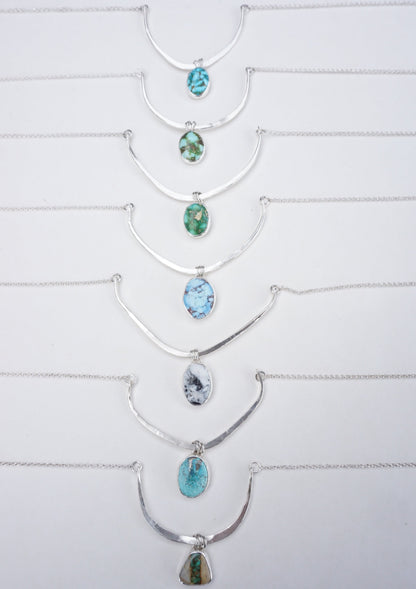 Turquoise Bar Necklace (White Buffalo)