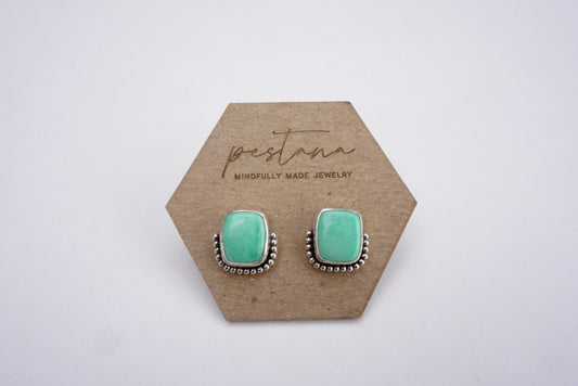 Stud Earrings (Lucien Variscite)