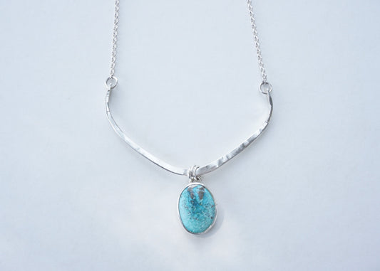 Turquoise Bar Necklace (White Water)