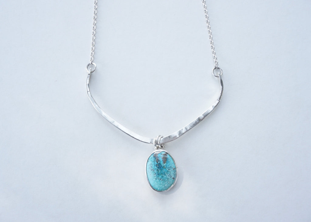 Turquoise Bar Necklace (White Water)