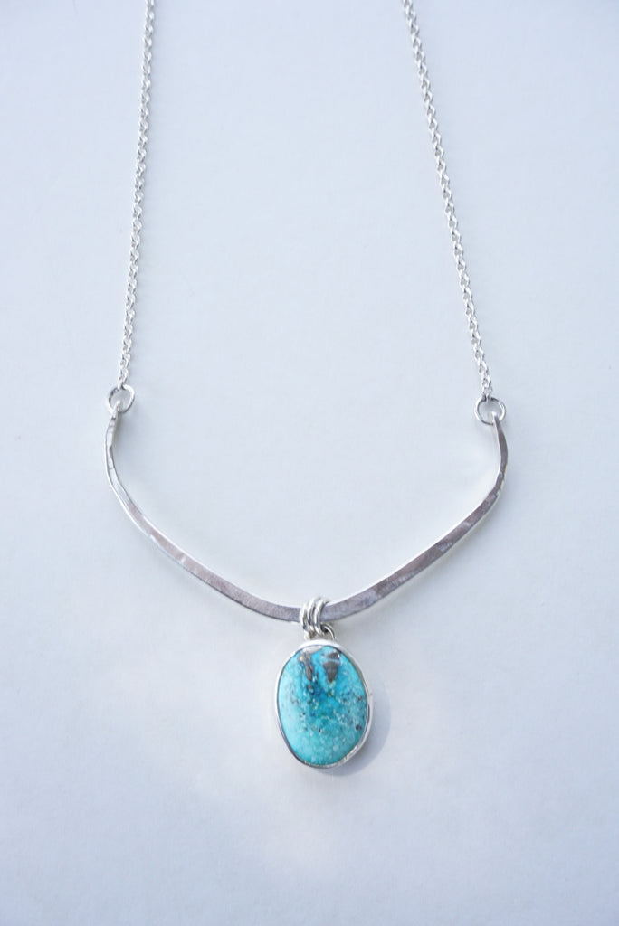 Turquoise Bar Necklace (White Water)