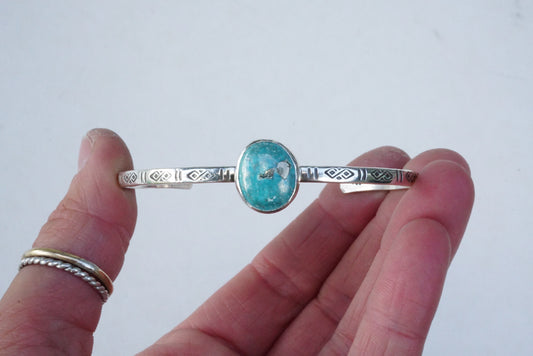 Stamped Cuff Bracelet (White Water)