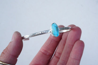 Stamped Cuff Bracelet (Turquoise Mountain)
