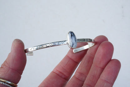 Stamped Cuff Bracelet (White Buffalo)