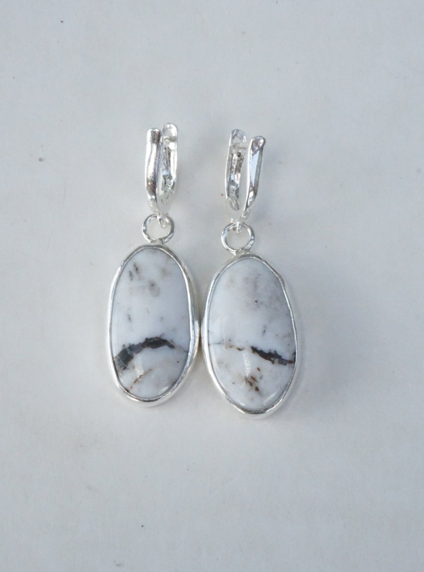 White Buffalo Lever-Back Earrings