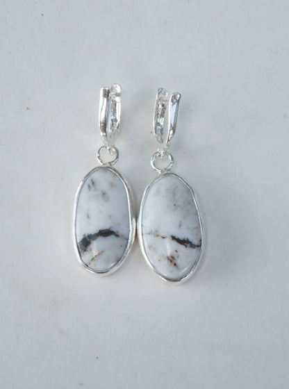 White Buffalo Lever-Back Earrings