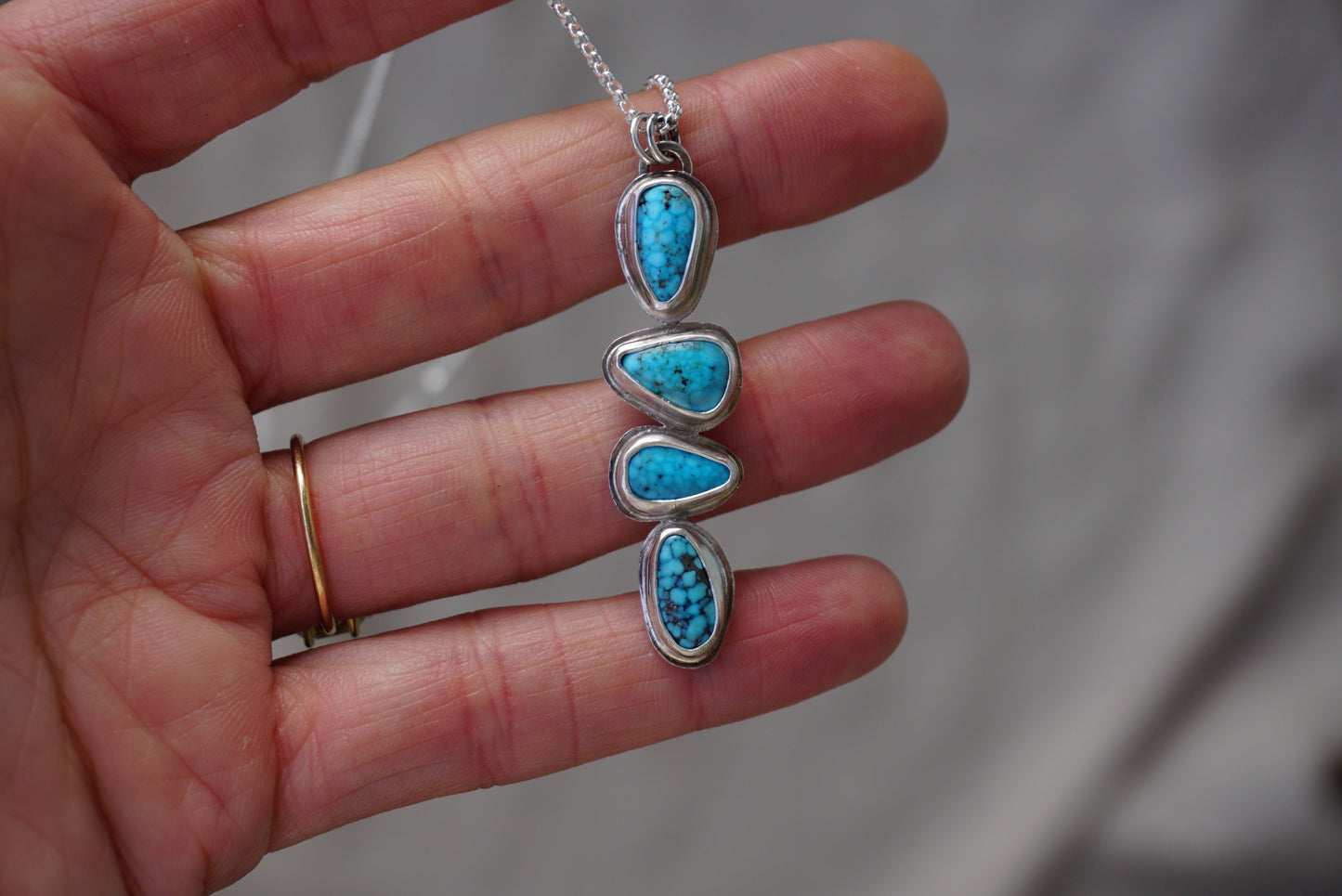 Kingman Turquoise Bar Necklace