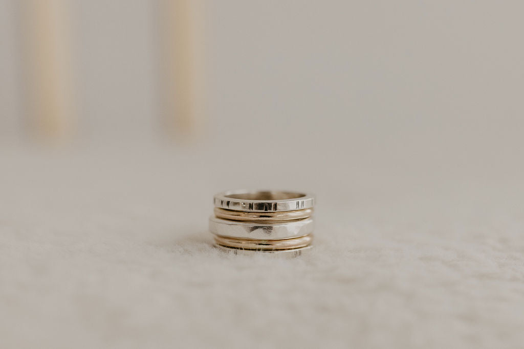 Silver and Gold Stacker Ring Set