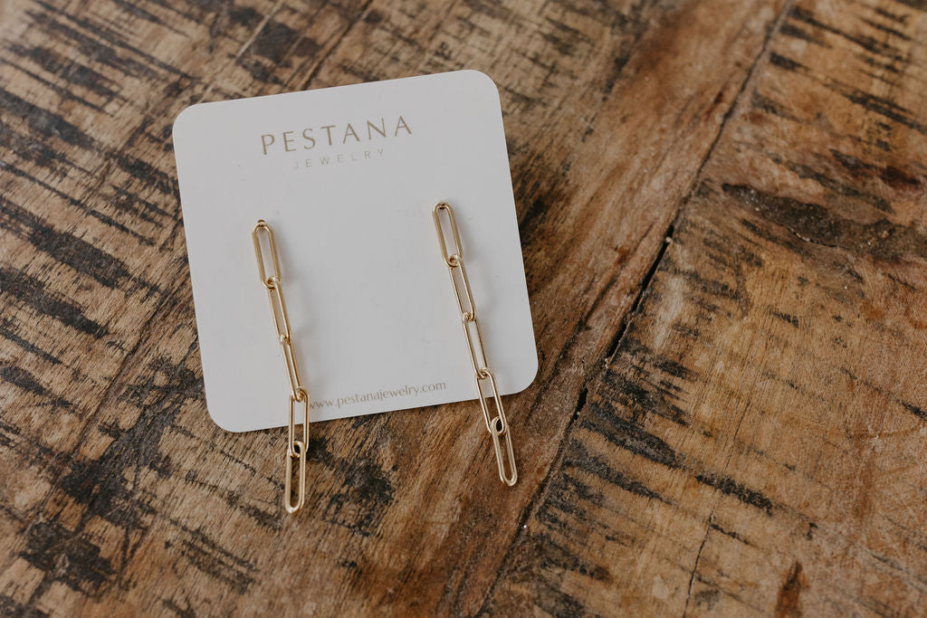 14/20 Yellow Gold Filled Paperclip Earrings