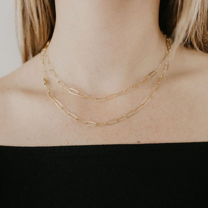 14/20 Yellow Gold Filled Paperclip Necklace