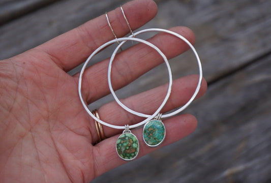 Hammered Organic Hoops (Sonoran Gold)