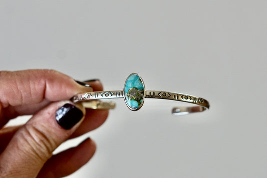 Stamped Cuff Bracelet (White Water)