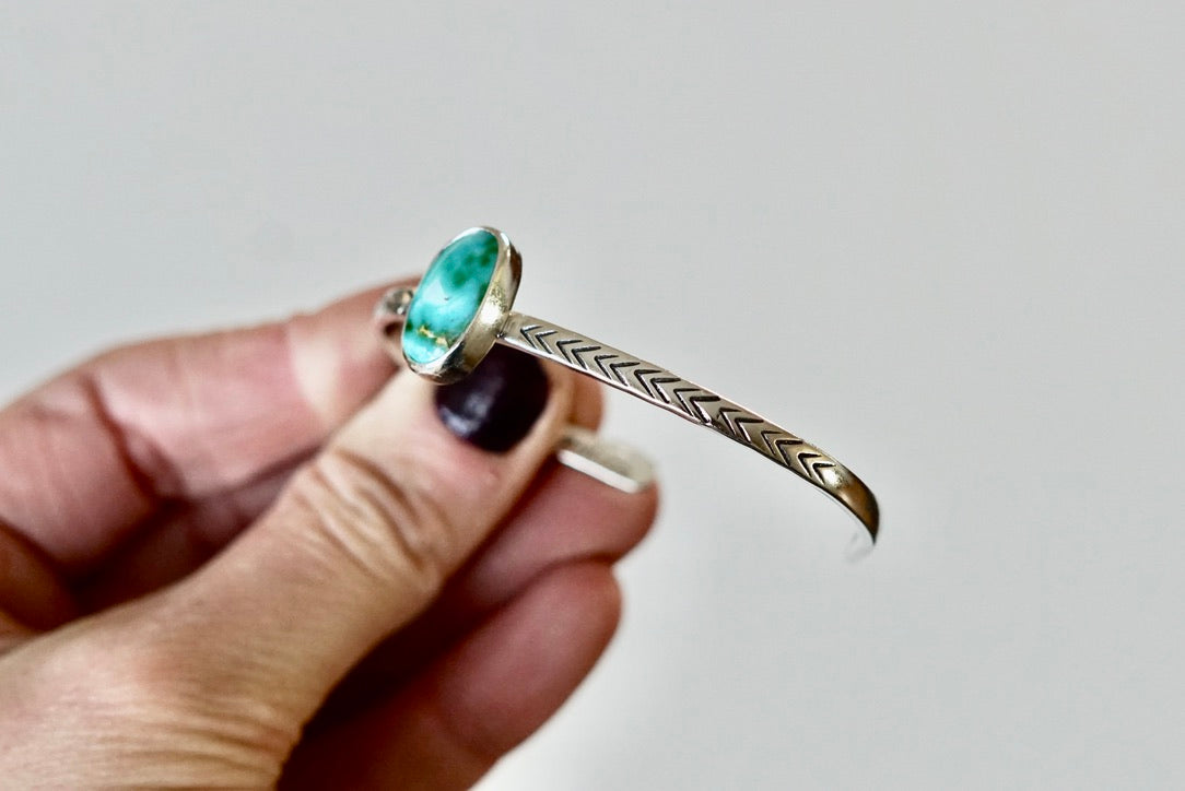 Stamped Cuff Bracelet (White Water)