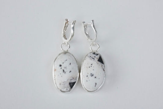 White Buffalo Lever-Back Earrings