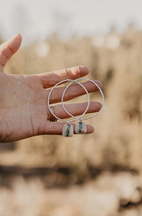 Hammered Organic Hoops (Royston Ribbon)