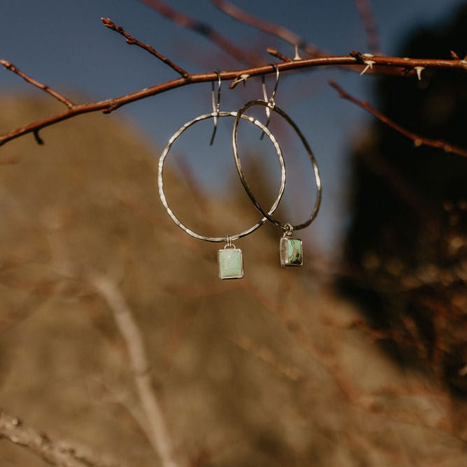 Hammered Organic Hoops (Kingman)