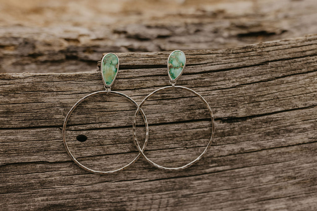 Hammered Organic Hoops (Verde Valley)