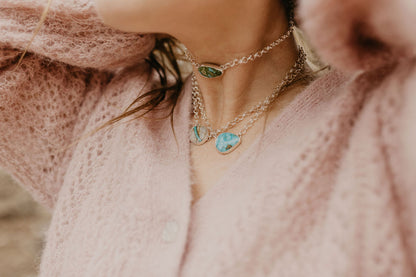 Turquoise Choker Necklace (White Buffalo)