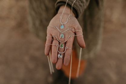 Hammered Drop Necklace (White Buffalo)