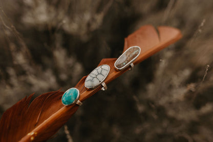 Silver & Turquoise Ring (size 4)